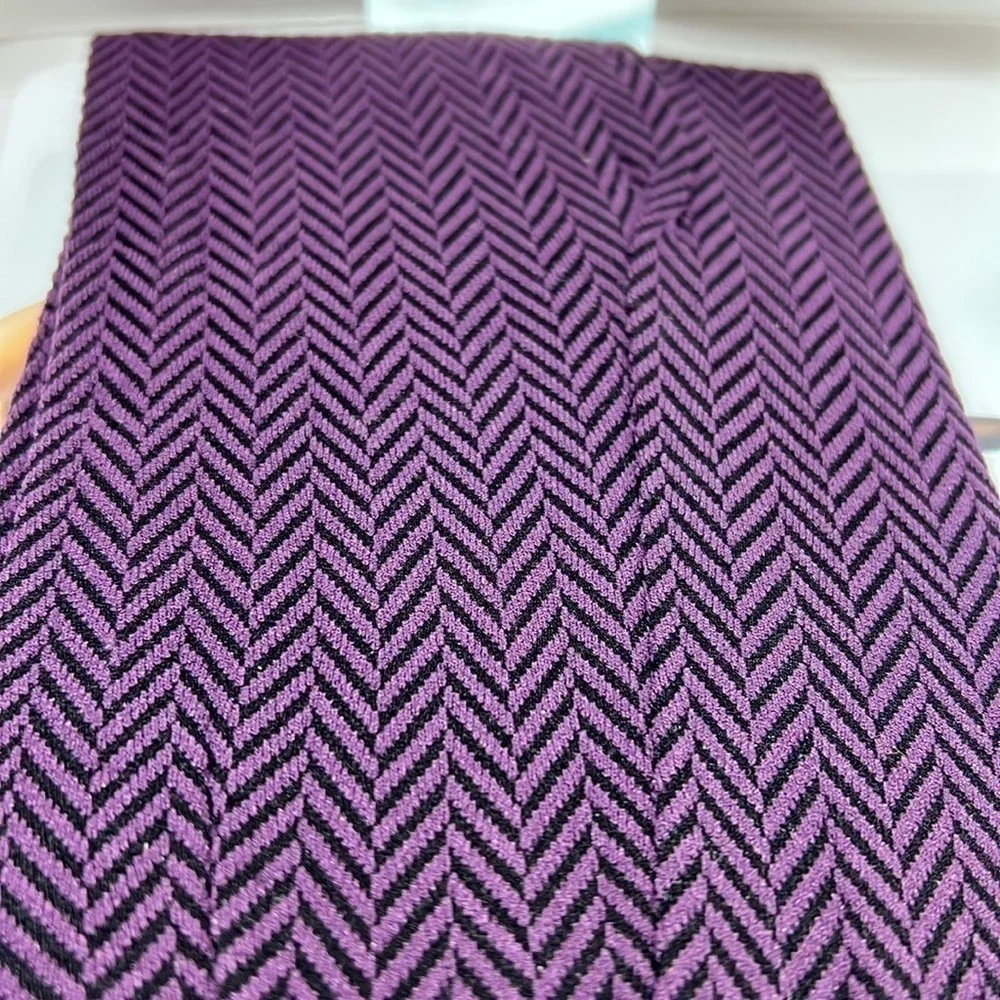 Wolford ALISA Sz M Tights Night Black Purple Black Chevron New